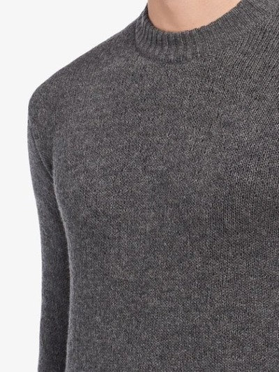 Shop Prada Double Knit Cashmere Sweater - Grey