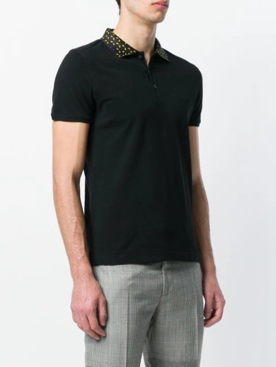 Shop Fendi Short Sleeve Polo Shirt - Black