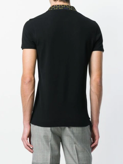 Shop Fendi Short Sleeve Polo Shirt - Black