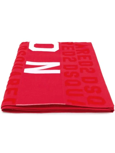 Shop Dsquared2 Icon Beach Towel In Red