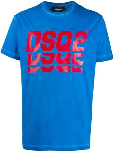 Shop Dsquared2 Logo Print T-shirt In Blue