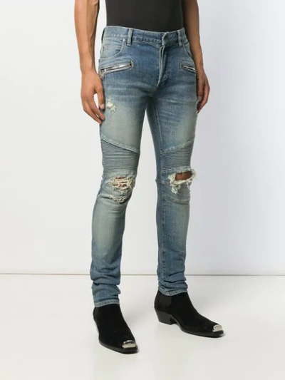 Balmain Litght Vintage Slim Fit Jeans In Blue