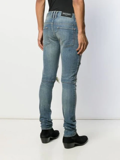 Balmain Litght Vintage Slim Fit Jeans In Blue