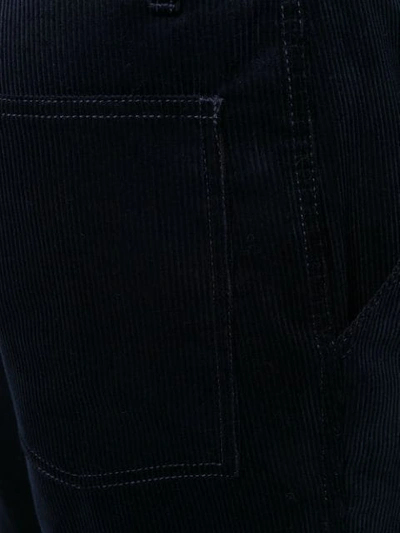 Shop Comme Des Garçons Shirt Cropped Corduroy Trousers In Blue