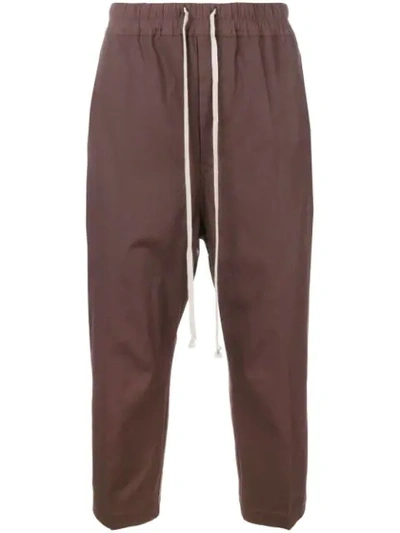 Shop Rick Owens Cropped Trousers - Brown