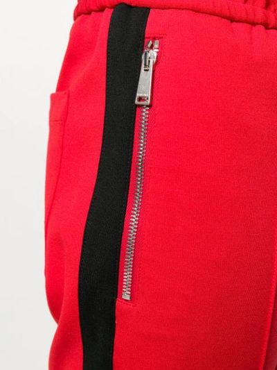 Shop Versace Side Stripe Pleated Detail Track Pants In Red