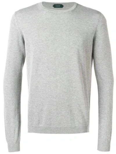 Shop Zanone Fine Knit Sweater In Grey