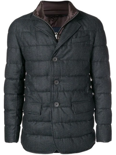 Shop Herno Quilted Blazer With Removable Liner In Grey