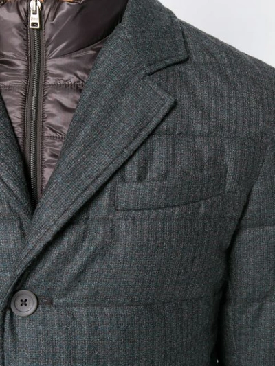 Shop Herno Quilted Blazer With Removable Liner In Grey