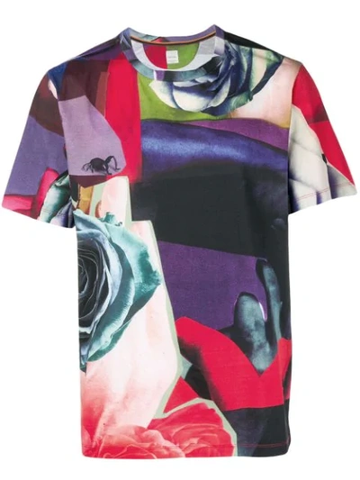 Shop Paul Smith Rose Collage Print T In Multicolour