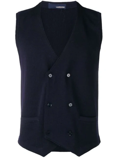 Shop Lardini Classic Buttoned Vest - Blue