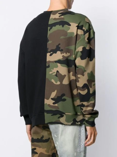Shop Haculla Split Camo Sweatshirt In Black