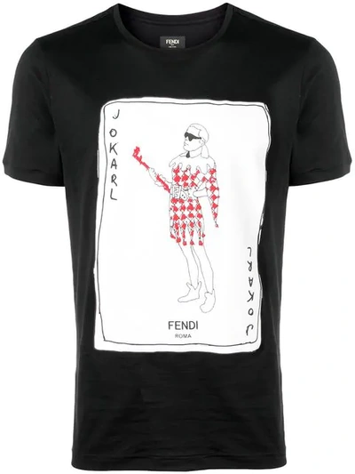 Shop Fendi Printed T In Black