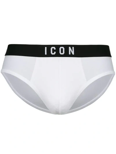 Shop Dsquared2 Icon Pribted Briefs In White