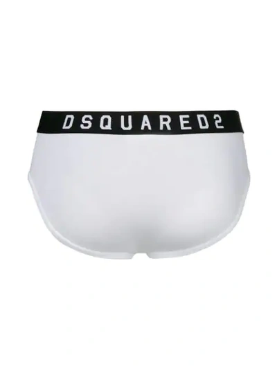 Shop Dsquared2 Icon Pribted Briefs In White