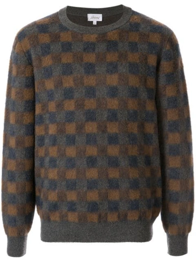 Shop Brioni Checkered Jumper In Multi