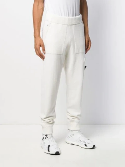 Shop Stone Island Logo Patch Track Pants In White