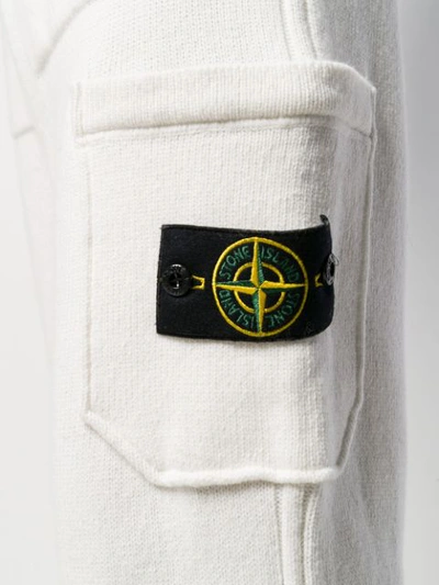 Shop Stone Island Logo Patch Track Pants In White