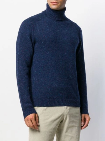 Shop Malo Rollneck Knit Sweater In Blue