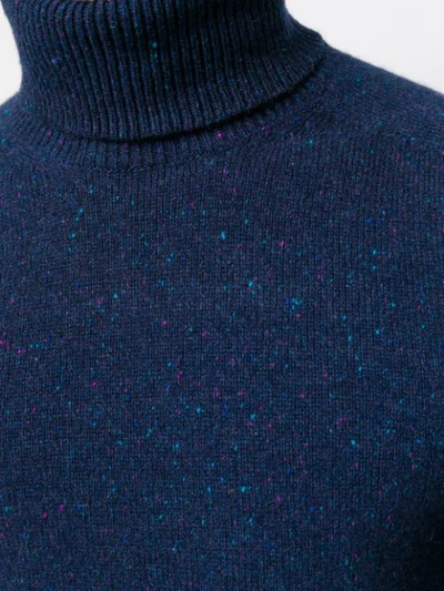 Shop Malo Rollneck Knit Sweater In Blue