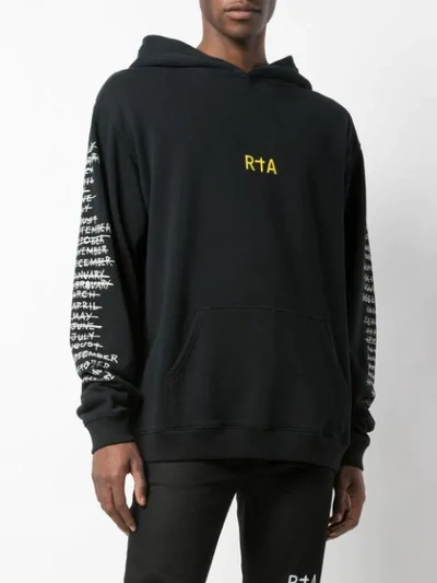 Shop Rta Logo Print Hoodie In Black