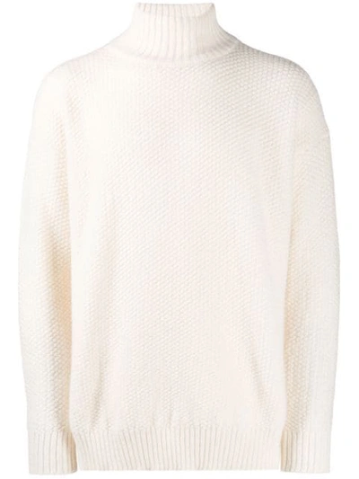 Shop Katharine Hamnett Textured-knit Jumper In White