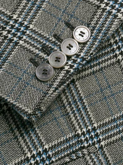 Shop Givenchy Checked Single Breasted Blazer In Grey