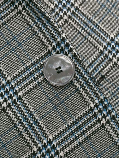 Shop Givenchy Checked Single Breasted Blazer In Grey