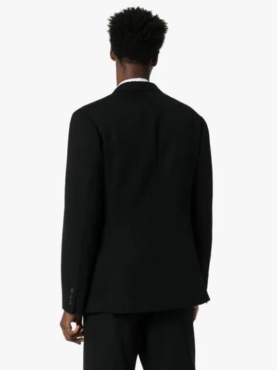 Shop Yohji Yamamoto Double-breasted Military Jacket In Black