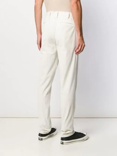 Shop Pt01 Corduroy Slim-fit Trousers In White