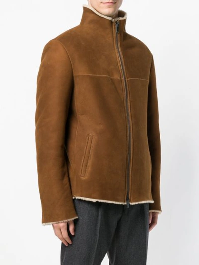 Shop Desa Collection Shearling Lined Jacket In Brown