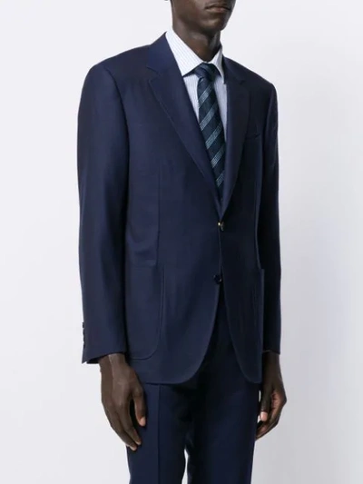 Canali Wool Single Breasted Blazer In Blue
