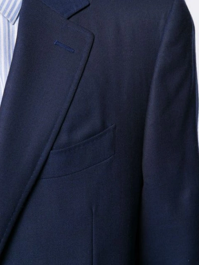Canali Wool Single Breasted Blazer In Blue