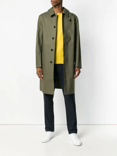 Shop Mackintosh Single Breasted Coat - Green