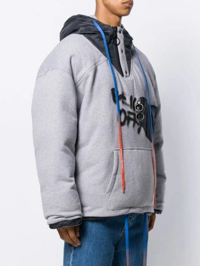 Shop Off-white Reversible Down Jacket In Grey