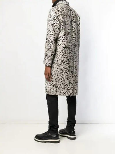 Shop Dsquared2 Printed Single-breasted Coat In Neutrals