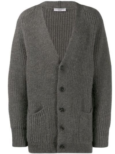 Shop Katharine Hamnett Ribbed Cardigan In Grey