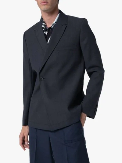 Shop Jacquemus Moulin Double-breasted Blazer In Navy