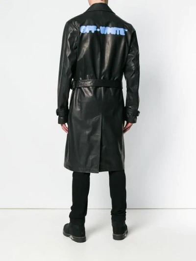 Shop Off-white Blurred Logo Trench Coat In Black
