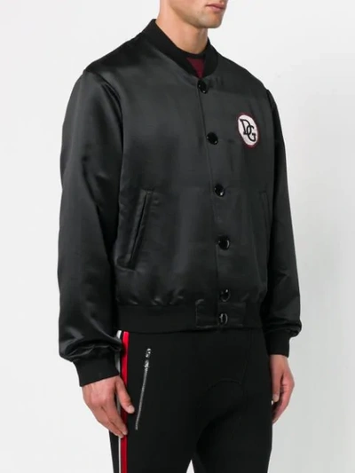 Shop Dolce & Gabbana Patch Detail Bomber Jacket - Black