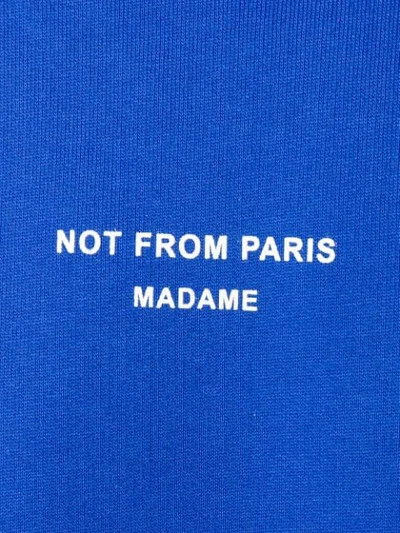 Shop Drôle De Monsieur 'not From Paris Madame' Sweatshirt In Blue