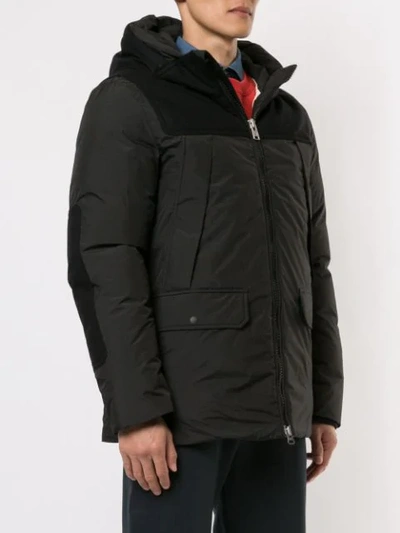 Shop Woolrich Hooded Coat In 100 Black