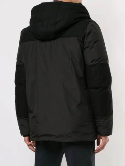 Shop Woolrich Hooded Coat In 100 Black