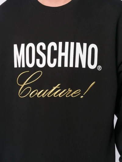 Shop Moschino Logo Printed Sweatshirt In Black