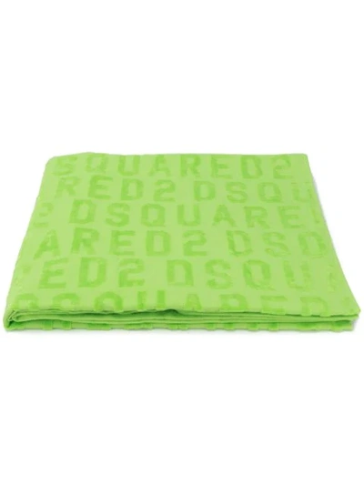 Shop Dsquared2 Icon Beach Towel In Green