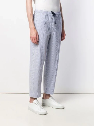 Shop Polo Ralph Lauren Striped Drawstring Trousers In Blue