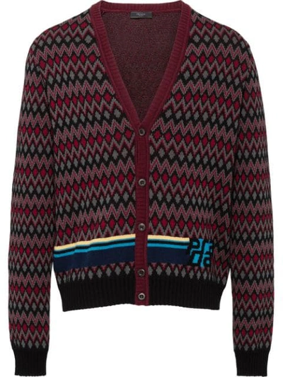 Shop Prada Wool And Cashmere Cardigan - Black