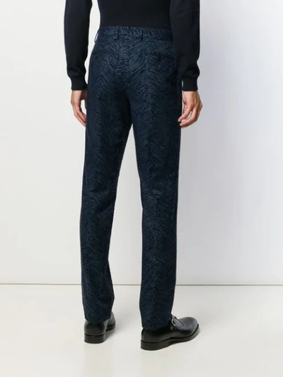Shop Etro Tailored Patterned Trousers In 0200 Blue