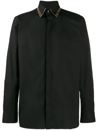 Shop Fendi Italian-style Collar Shirt In Black