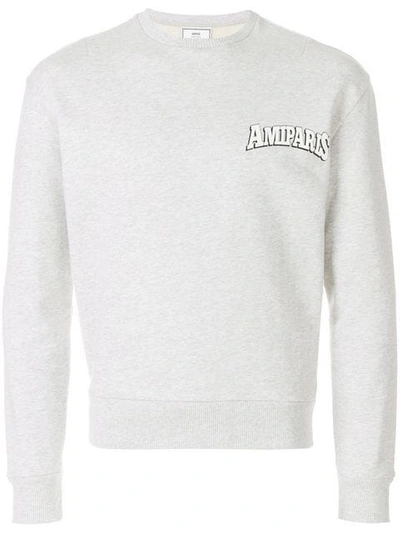Shop Ami Alexandre Mattiussi Ami Paris Print Sweatshirt In Grey